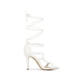 thumbnail image 3 of BLISSFUL STEP Women Strappy Straps Lace Up Stiletto Heel Sandals White 7.5, 3 of 8