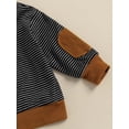thumbnail image 6 of Seyurigaoka Baby’s Casual Long Sleeve Cardigan Fashion Stripe Printed Patch V-neck Button down Coat, 6 of 9
