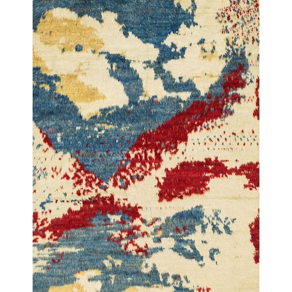 Ahgly Company Machine Washable Indoor Rectangle Abstract Purple Area Rugs, 2' x 5'
