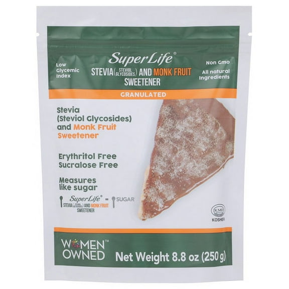 Super Life Stevia with Monk Fruit 8.8 oz (Pack of 12)