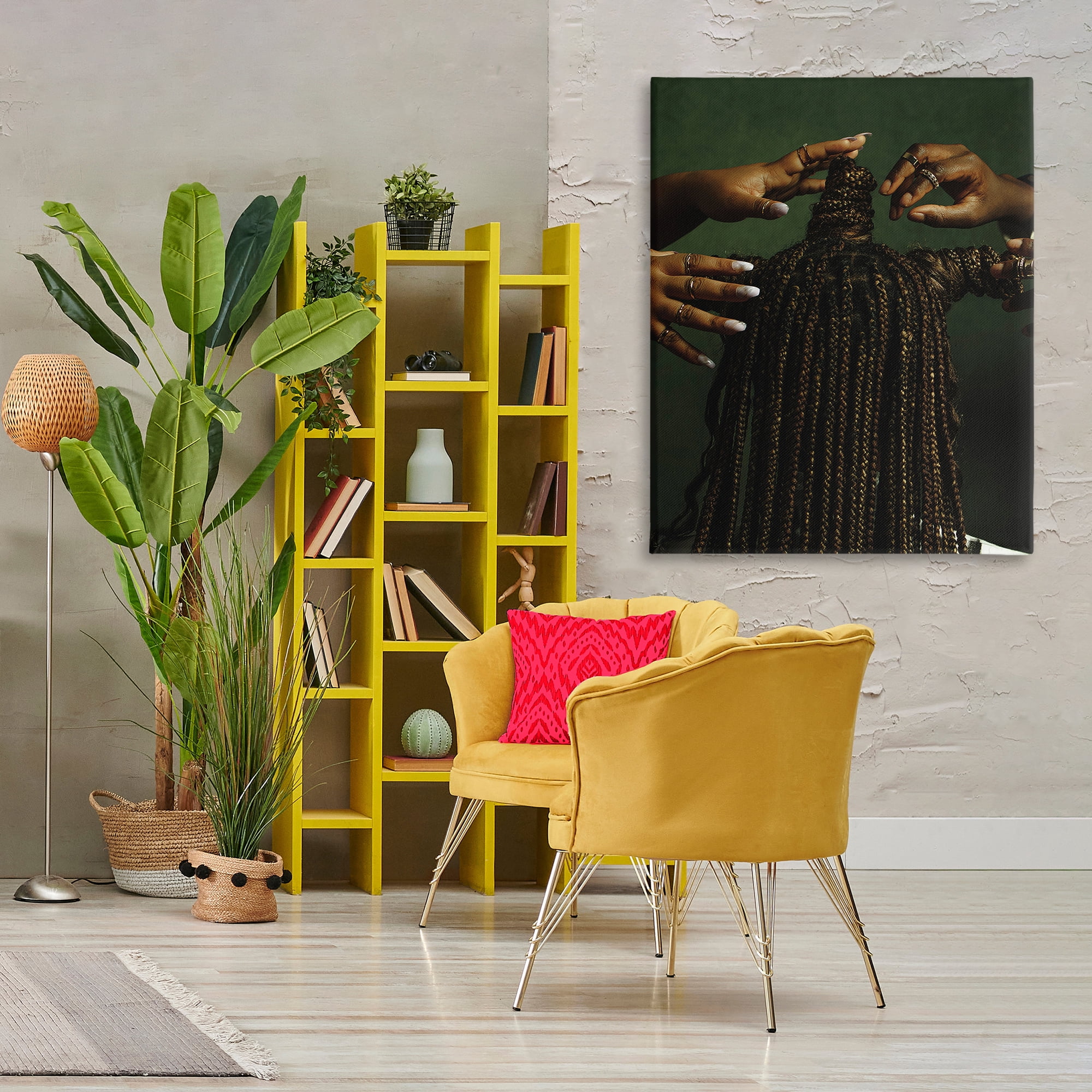 Stupell Industries Women Braiding Hair People Photography Wrapped Canvas Art Print Wall Art, 36 x 48