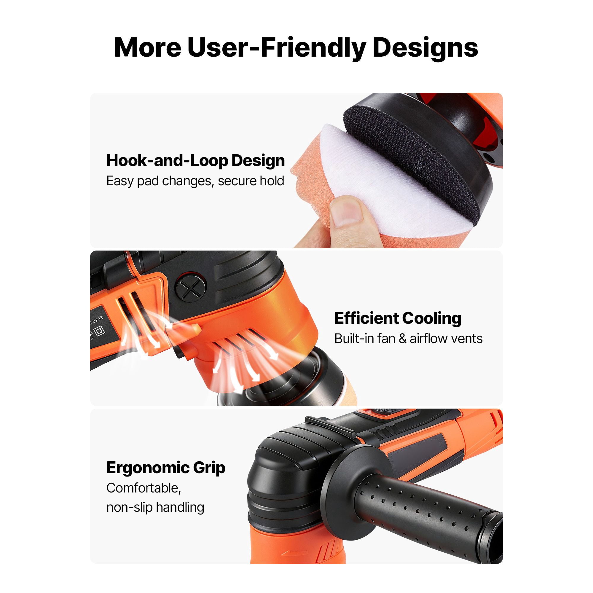 600W Rotary Car Buffer Polisher, 1.2/2/3 Inch Pads, 6 Variable Speeds 1000-4500RPM for Auto Detailing Waxing Polishing Scratch eliminate