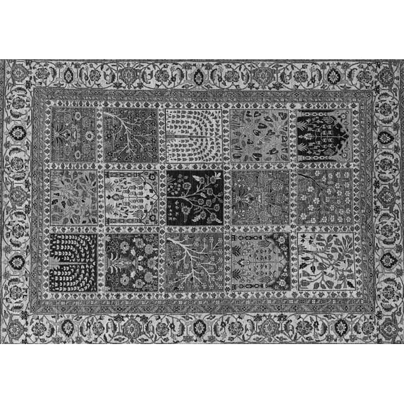 Ahgly Company Indoor Rectangle Abstract Gray Modern Area Rugs, 8' x 12'