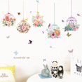 thumbnail image 2 of Colourful Flower & Bird Cage Butterfly Wall Stickers Art Decals Kids Room Decor, 2 of 8