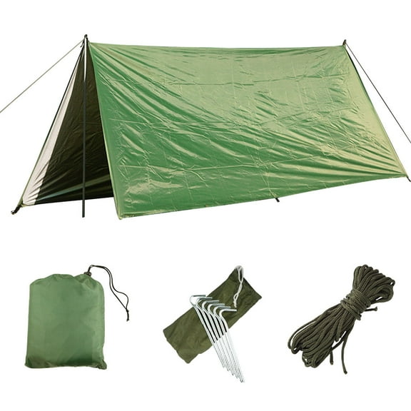 2win2buy Outdoor 10*10 Feet Hammock Tarp, Waterproof Hammock Rian Fly,Lightweight 210T Polyester Anti-UV Tent Cover Rainfly for Camping Backpacking Hiking,Canopy(Green)