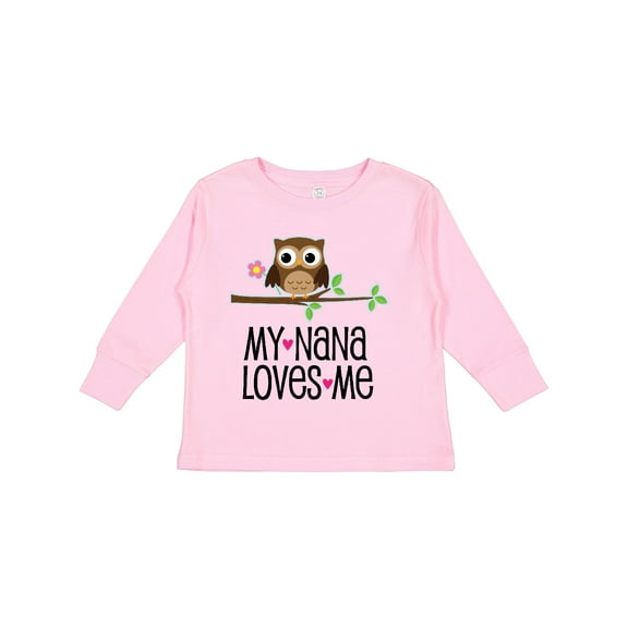 Inktastic My Nana Loves Me Owl Girls Long Sleeve Toddler T-Shirt