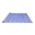 thumbnail image 2 of Ahgly Company Machine Washable Indoor Square Abstract Blue Modern Area Rugs, 6' Square, 2 of 4