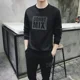 thumbnail image 5 of Conjuntos deportivos de corte entallado, camiseta y pantalones negros, ropa deportiva, chándal con alfabeto para hombre, ropa para correr, oferta elegante y popular, 5 of 5