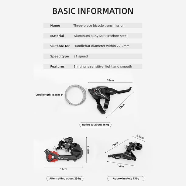Ciclismo Juego de esfera de transmisión de bicicleta MTB desviador de esfera de dedo delantero y trasero (delantero) Likrtyny Para estrenar