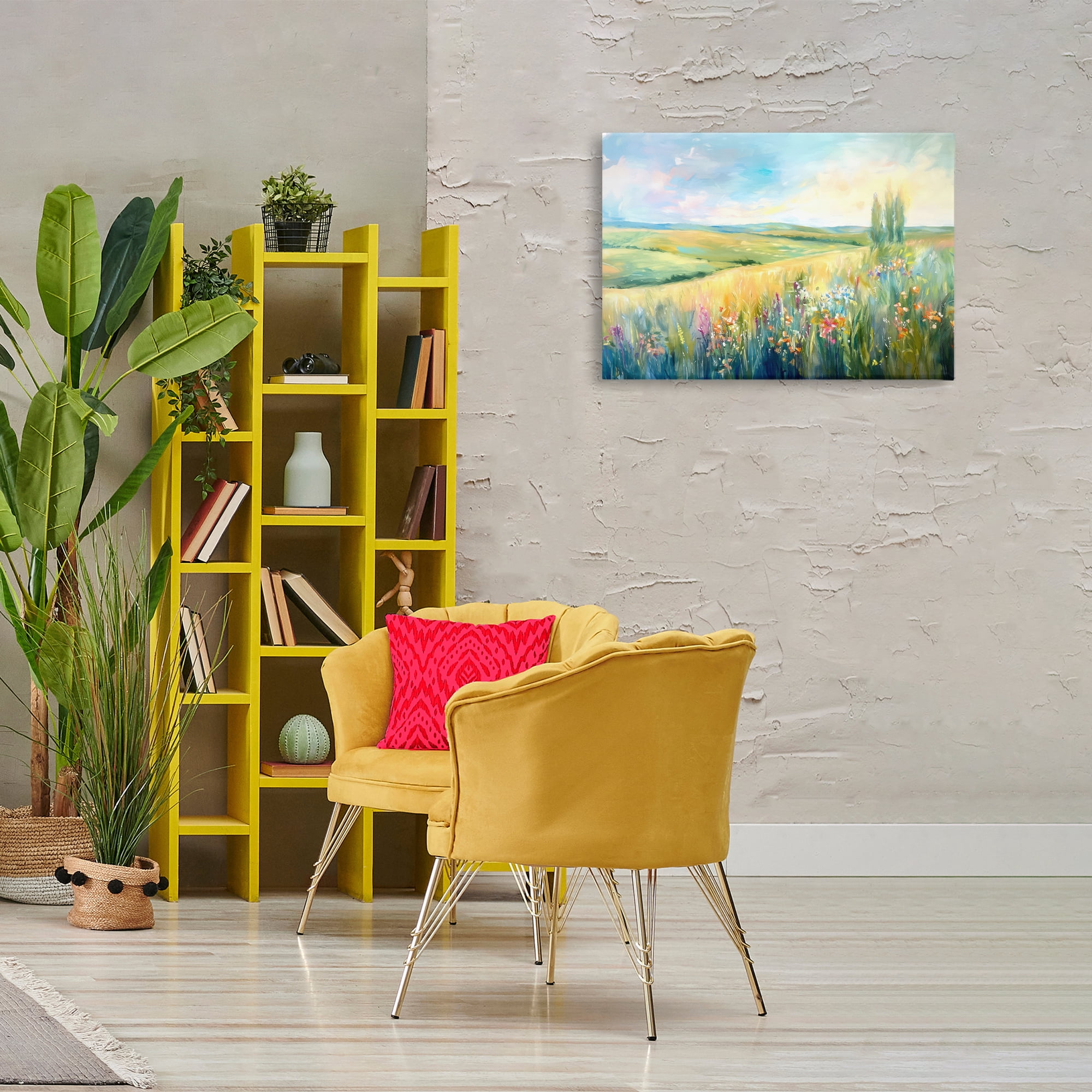 Stupell Industries Lush Prairie Paradise Landscape & Nature Painting Wrapped Canvas Art Print Wall Art, 30 x 20