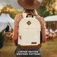 thumbnail image 3 of Wrangler Yellowstone Backpack, Classic Logo Resistant Padded Notebook Sleeve, All Ages, Cream, 3 of 6