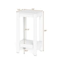 thumbnail image 4 of Giantex Tall Nightstand, 2-Tier End Table w/Wooden Legs, Sofa Bedside Table for Small Spaces, White, 4 of 5