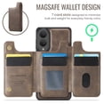 thumbnail image 3 of Dteck for Samsung Galaxy S25 Edge Magnetic Case with Detachable Wallet Card Holder, Compatible with MagSafe, RFID Blocking Credit Slots Kickstand Shockproof Phone Cover for Women Men,Coffee, 3 of 6
