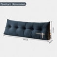 thumbnail image 2 of Lovote Headboard Wedge Pillow Queen Size, Delicate Embroidery Triangular Reading Pillow - Ergonomic, Removable Cover w/ Side Pocket Backrest Bolster Pillows, Blue, 2 of 6