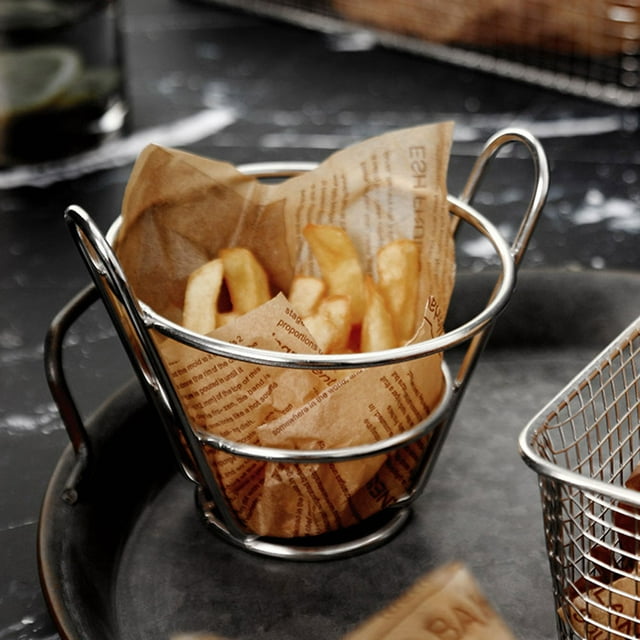 Cesta de postre, cesta para papas fritas de acero inoxidable 304 para el hogar, suministros de cocina, lo mejor en su clase