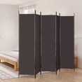 thumbnail image 1 of vidaXL 5-Panel Room Divider Brown 250x200 cm Fabric, 1 of 5