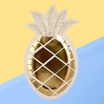 WHAMVOX 8Pcs Disposable Paper Plates Pineapple Shaped Party Supplies Gold Stamping Food Plate