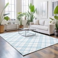 thumbnail image 4 of Light Blue White Checkered 8x10ft Non Slip Area Rug Modern Minimalist Watercolor Country Farm Washable&nbsp;Soft Area Rugs for Living Room, Indoor&nbsp;Circle Carpet for Bedroom Dining Room Kitchen, 4 of 9