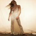thumbnail image 1 of Robe de Soirée Sans Manches à Bretelles Spaghetti pour Femmes Robe Moulante Longue en Maille Transparente à Paillettes, 1 of 4