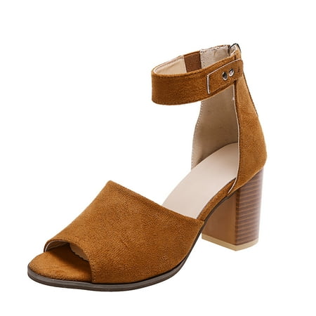 

zuwimk High Sandals For Women Women s Iris braided Heel Sandal Memory Foam and Wide Widths Available Khaki