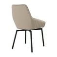 thumbnail image 3 of Shilo Swivel Upholstered Dining Chair in Champagne Faux Leather with Black Metal Legs - Set of 2, 3 of 6