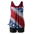 thumbnail image 5 of WREESH 4Th of July Festive Wear Swimsuit Women's American Flag Tankini with Matching Bottoms for Beach and Swimming Pool Events Red, 5 of 6