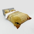 thumbnail image 3 of Ambesonne Vintage Bedding Set 3 Pcs, Birds on Cable Grunge, Twin, Mustard, 3 of 3