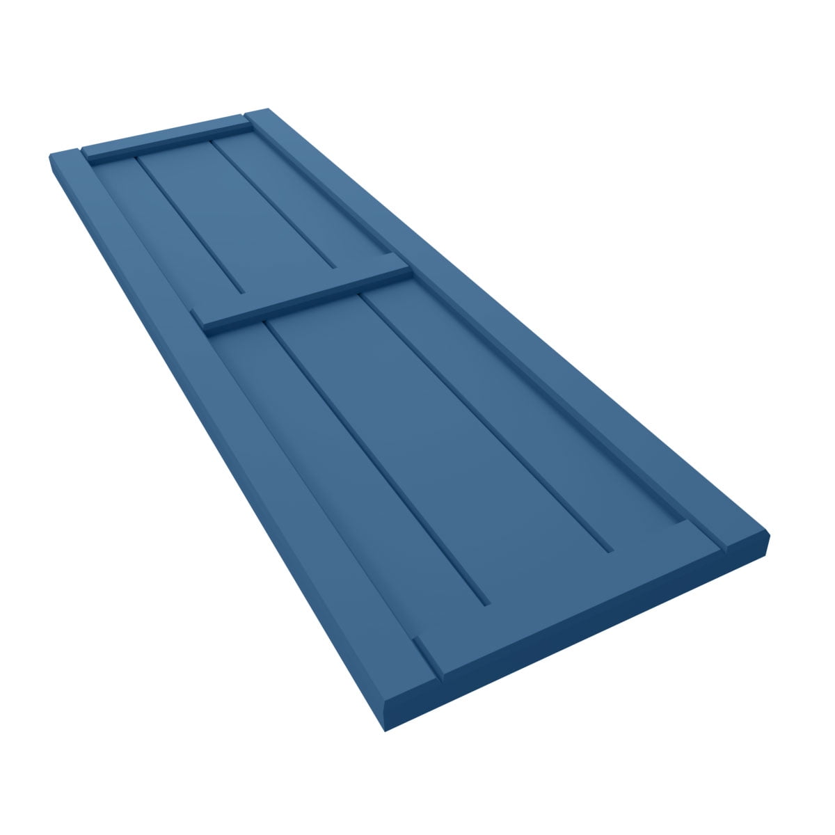 Ekena Millwork 10 3/4"W x 80"H True Fit PVC, Two Board Framed Board-n-Batten Shutters, Sojourn Blue (Per Pair - Hardware Not Included)