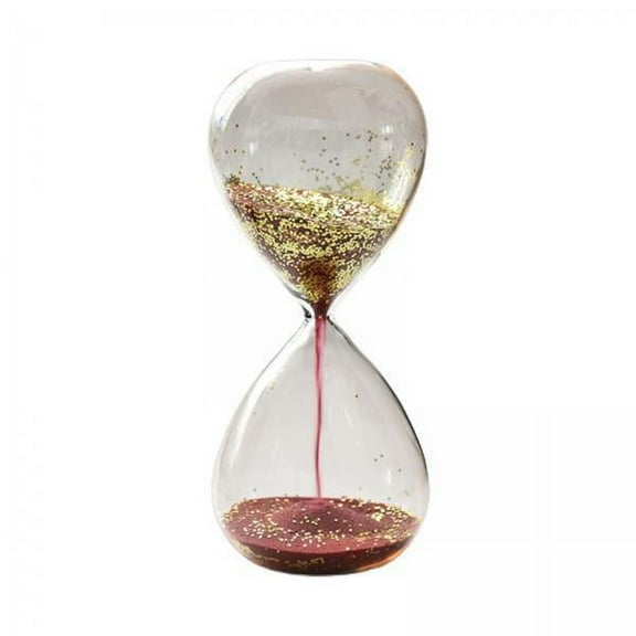 Tongina 2xGlitter Sand Glass Timer Hourglass Hour Glasses for Home Decor Faimly Office Red 2 Pcs