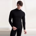 thumbnail image 1 of Conjunto de ropa interior térmica de cuello medio alto para hombre de otoño e invierno Ropa y pantalones de cuello medio alto con forro polar Ropa interior térmica de papá, 1 of 6