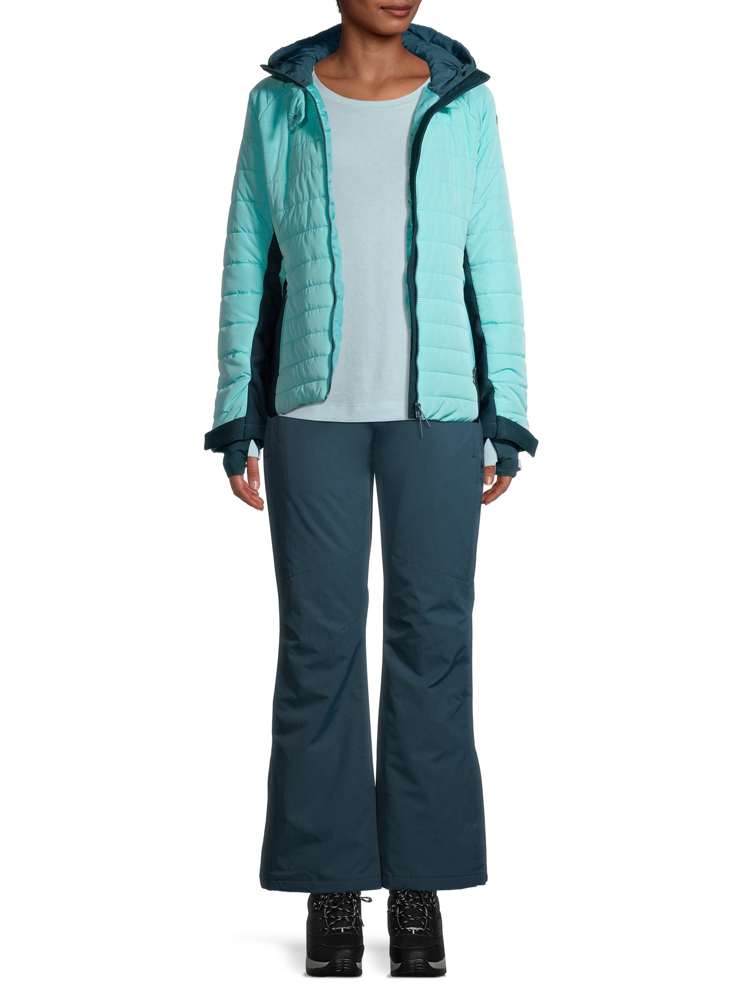 Swiss Tech Women's Belted Ski and Snowboard Jacket with Hood
