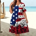 thumbnail image 2 of Erwazi Summer Plus Size Dresses for Women 4th Of July Printed Crew Neck Sleeveless Ankle Length Dress Celebrations Outdoor Parties Activities Casual Dresses, 2 of 8