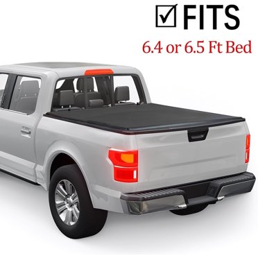 Tonneau Cover Ram 1500 PIT66 Soft Quad Fold Truck Bed Tonneau Cover, Fit For 2004-2008 Ford Tonneau Cover Clamps