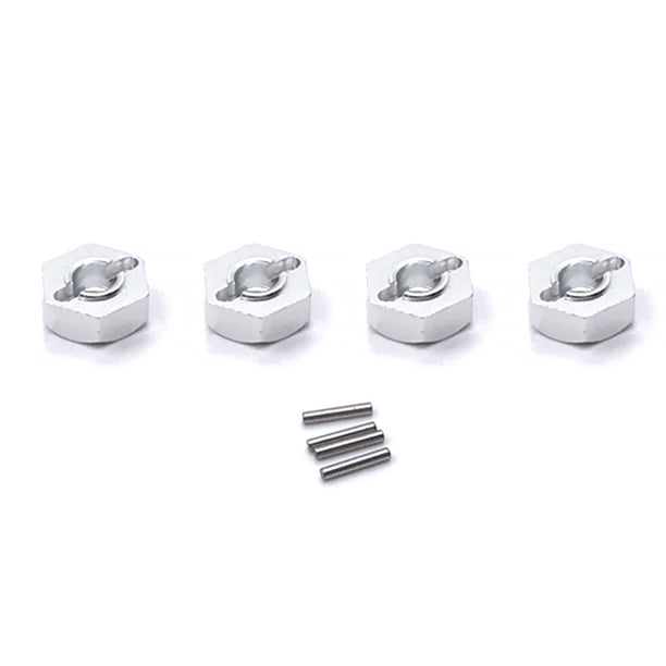 Tholdsy Paquete de 4 acopladores hexagonales de 12mm, Control remoto, modelo de coche, piezas de mejora, suministros de repuesto para Wltoys 12428 12423 Kits de construcción modelo Plata Tholdsy FN010006-05