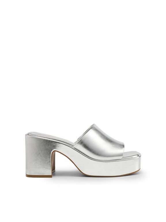 High Chunky Platform Heels for Women Fashion Comfort Slip on Square Open Toe Block Heel Sandals