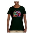 thumbnail image 2 of Colorful Rainbow Pomeranian Dog Animal Lover Womens Graphic T-Shirt, Forest Green, X-Large, 2 of 3