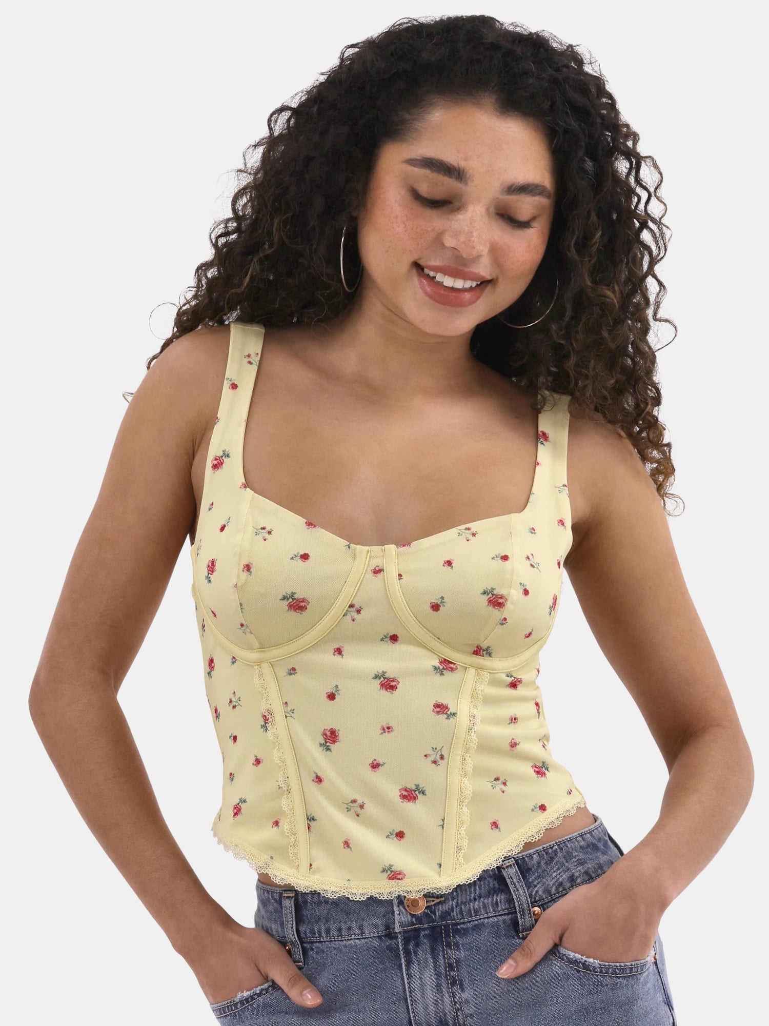 Katie／ NO COUNTRY lace bustier Amazon.com: ELLACCI Women's Floral Lace Bustier Crop Top Gothic