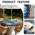 thumbnail image 4 of Round Outdoor Tablecloth with Umbrella Hole, Zippered Fitted Tablecloth with Elastic Edge, Waterproof Table Cloth Cover for Picnic Party Fits 36"-65" Round Table, 4 of 9