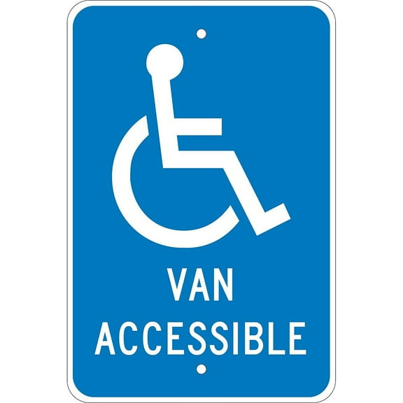 National Marker Reflective "Van Accessible" Parking Sign 18" x 12" Aluminum (TM147J)
