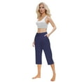 thumbnail image 5 of lmcalzta Capri Pants for Women High Waisted Yoga Gym Athletic Capris with Pockets Lounge Sleep Pajama Capri Pants, 5 of 8
