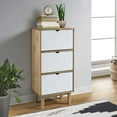 thumbnail image 1 of vidaXL Armoire à Chaussures OTTA avec 3 Tiroirs Brun&Blanc Bois Massif Pin, 1 of 5