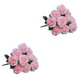 thumbnail image 3 of Ounissouiy 11 cabezas de rosas artificiales, ramo de flores, novia, boda, fiesta en casa, decoración de flores falsas Rosa claro 2Conjunto, 3 of 6