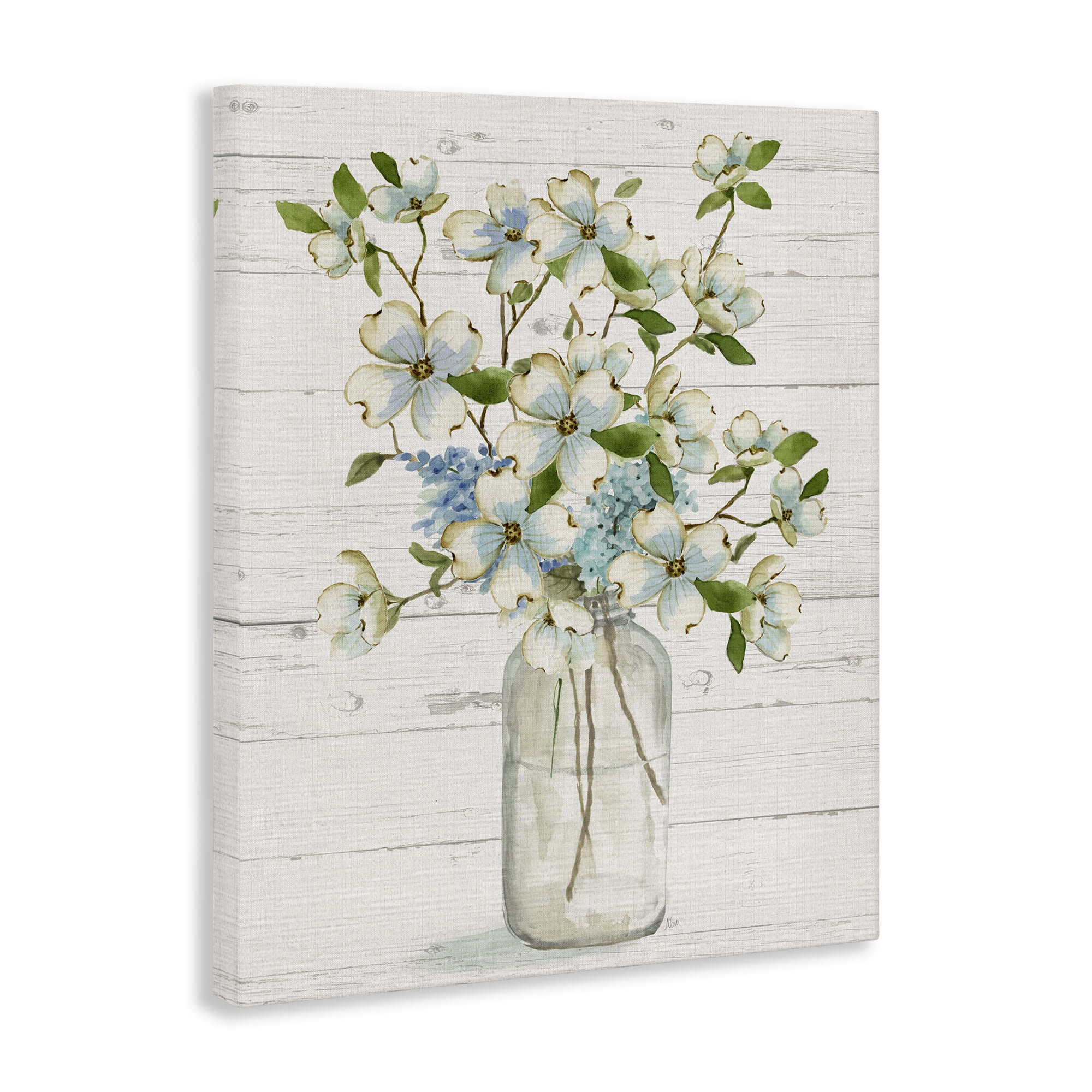 Stupell Industries Soft Dogwood Bouquet Botanical & Floral Painting Gallery Wrapped Canvas Art Print Wall Art, 16 x 20