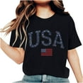 thumbnail image 2 of Teissuly Women's Fashion Independence Day Printed Short Sleeved Round Neck T-shirt Top, 2 of 6