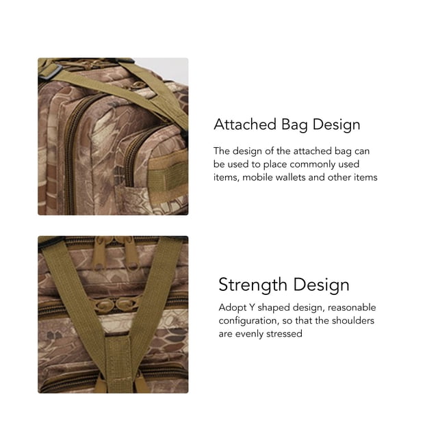 Mochila de CamuflAJE al Aire Libre, Paquete de Caza Equipos de Abrenamiento de Gran Capacidad para Montañismo
