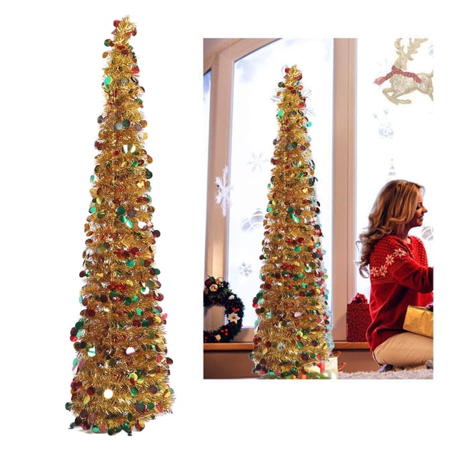 Árbol de NaviDad Artificial de PET Plegable Y Telescópico de 1,5 M Para El Hogar, Sensació Realista, Instaláciano rápida, Materiales de Primera Con Peso de 34,6 oz