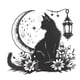 thumbnail image 3 of Pegatinas de pared con diseño de gato, y flores, accesorios de decoración de dibujos animados, calcomanías modernas extraíbles para TV, pared,, 3 of 9