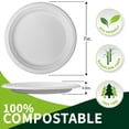 thumbnail image 2 of Platos de papel compostables Lexins ECO de 7 pulgadas (18 cm), paquete de 150, 2 of 6