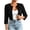 Black, variant on SETOOFF Open Front Cropped Womens Blazer 3/4 Sleeve Round Neck Pleated Shoulder Jacket Loose Fit Outerwear Dressy Casual Spring Summer Office Vacation Clothes