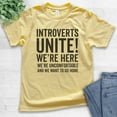 thumbnail image 2 of Kids Introverts Unite Shirt, Youth Kids Boy Girl T-Shirt, Uncomfortable And We Want To Go Home T-shirt Nerdy Tee, Yellow, X-Small, 2 of 4